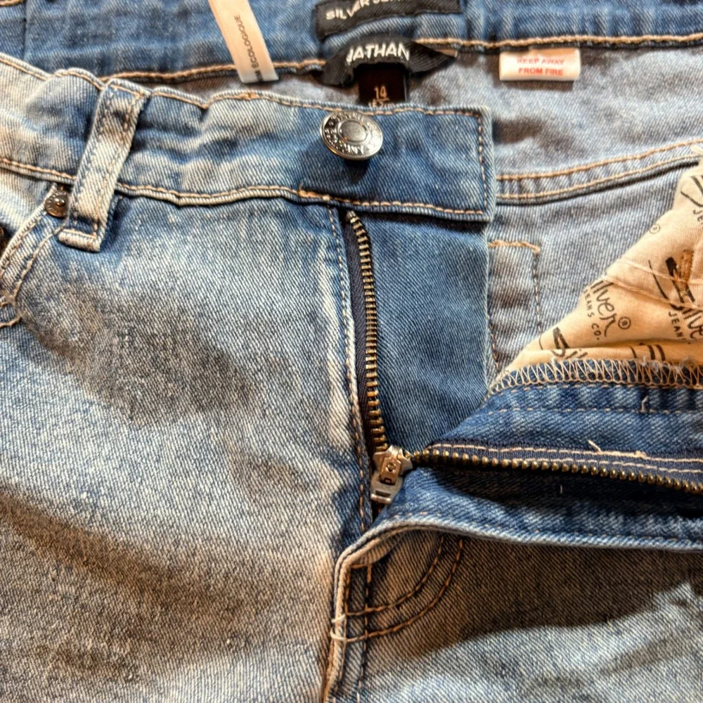 Silver Jeans Co Nathan Slim Fit Jeans Boys Size 14 Light Wash Stretch Denim